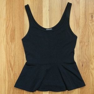 NWOT Express Black Peplum Tank Top
